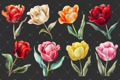 Tulips Watercolor PNG clipart, Watercolor sublimations Product Image 4