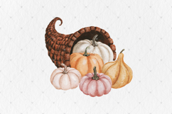 Thanksgiving cornucopia PNG Clipart, Fall Watercolor Pumpkin Product Image 4