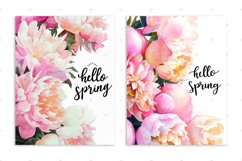 Hello Spring Watercolor Floral cards, Watercolor Pink Peony Product Image 3