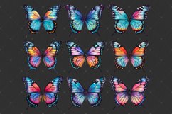 Butterfly PNG clipart, Watercolor rainbow butterflies bundle Product Image 3