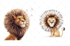 Cute Dandelion Lions, Floral Baby Lion Watercolor JPG bundle Product Image 4