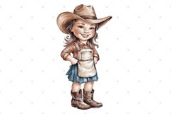 Little Farm Girl, Country girl, Watercolor PNG clipart kids Product Image 4