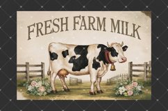 Fresh Farm Milk Cow, Vintage inspired JPG illustrations Product Image 4