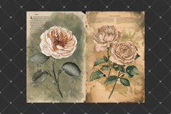 Rose junk journals, Vintage ephemera botanical illustrations Product Image 4
