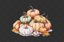 Pumpkin PNG Clipart, Vintage Watercolor Pile of Pumpkins Product Image 6