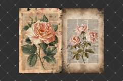 Rose junk journals, Vintage ephemera botanical illustrations Product Image 5