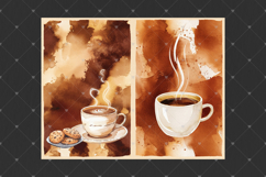 Coffee junk journal pages, Watercolor coffee cup backgrounds Product Image 6