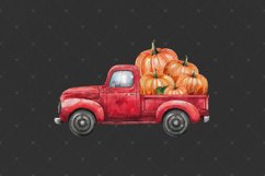 Pumpkin Truck PNG Clipart, Vintage Red Truck with Pumpkins Product Image 5