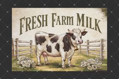 Fresh Farm Milk Cow, Vintage inspired JPG illustrations Product Image 2