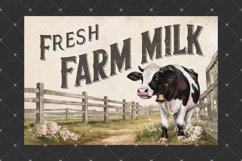 Fresh Farm Milk Cow, Vintage inspired JPG illustrations Product Image 3