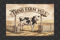 Fresh Farm Milk Cow, Vintage inspired JPG illustrations Product Image 4