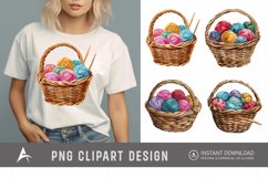Watercolor Knitting Basket Clipart Product Image 1
