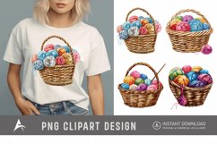 Watercolor Knitting Basket Clipart Product Image 1