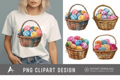 Watercolor Knitting Basket Clipart Product Image 1