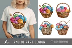 Watercolor Knitting Basket Clipart Product Image 1