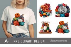 Watercolor Knitting Clipart , Hand Painted Knitting Graphics Product Image 1