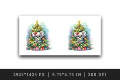 Watercolor koala Christmas tree baubles sparkling star gifts print 20 oz tumbler skinny mug wrap clipart t-shirt sublimation printable design