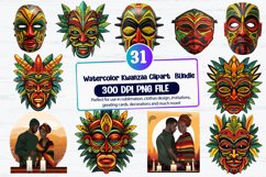 Watercolor Kwanzaa Clipart BUndle, Sublimation Clipart PNG Product Image 1