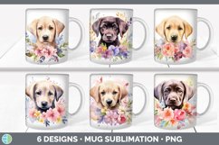 Bundle of six Wild Flowers Labrador Retrievers Mug Wrap designs.