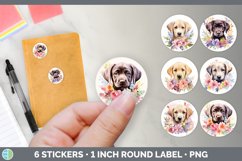 Bundle of six Wild Flowers Labrador Retrievers Stickers designs.