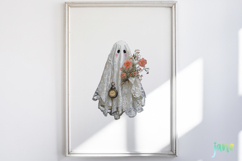 Watercolor Lace Ghost Halloween PNG Product Image 5