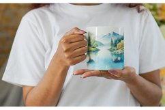 Watercolor Lakes landscape | Mug sublimation design Product Image 6