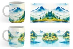 Watercolor Lakes landscape | Mug sublimation design Product Image 2