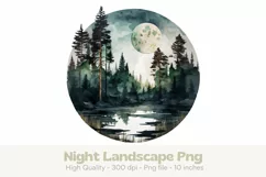 Watercolor Landscape Png | Watercolor Camping Sublimation