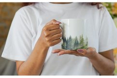 Watercolor Landscape Trees Mug sublimation design Product Image 2