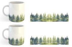 Watercolor Landscape Trees Mug sublimation design Product Image 3