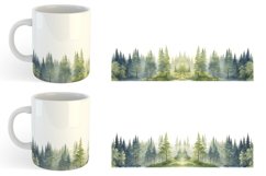 Watercolor Landscape Trees Mug sublimation design Product Image 4