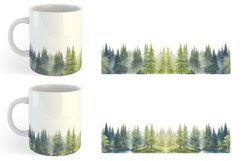 Watercolor Landscape Trees Mug sublimation design Product Image 5
