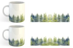 Watercolor Landscape Trees Mug sublimation design Product Image 6