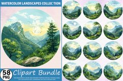Watercolor Landscapes Clipart Bundle Product Image 1