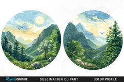 Watercolor Landscapes Sublimation PNG Clipart Product Image 1