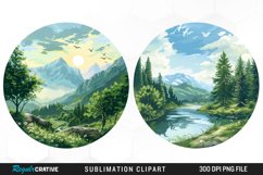 Watercolor Landscapes Illustration PNG Clipart Product Image 1