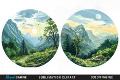 Watercolor Landscapes Illustration PNG Clipart Product Image 1