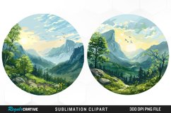 Watercolor Landscapes Illustration PNG Clipart Product Image 1