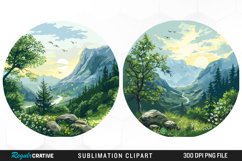 Watercolor Landscapes Sublimation PNG Clipart Product Image 1