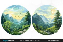 Watercolor Landscapes Sublimation PNG Clipart Product Image 1