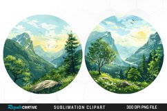 Watercolor Landscapes Illustration PNG Clipart Product Image 1