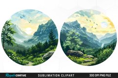 Watercolor Landscapes Illustration PNG Clipart Product Image 1
