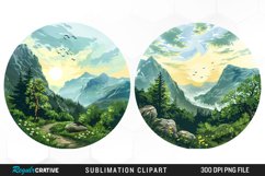 Watercolor Landscapes Illustration PNG Clipart Product Image 1