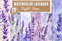 Watercolor lavender Digital Papers Bundle Product Image 1