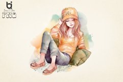 Watercolor Lazy Girl Sublimation Png Bundle Product Image 6