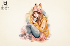 Watercolor Lazy Girl Sublimation Png Bundle Product Image 7