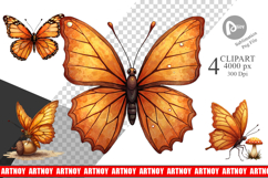 Leaf Butterfly Clipart Product Image 1