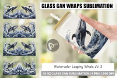 Glass Can Wraps Watercolor Leaping Whale Product Image 1
