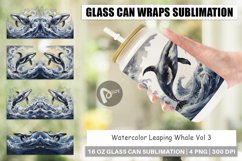 Glass Can Wraps Watercolor Leaping Whale Product Image 1