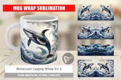Mug Wrap Design Watercolor Leaping Whale Product Image 1